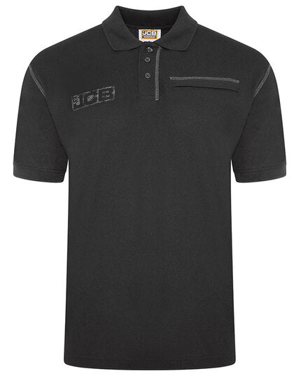JCB Workwear Trade Work Short Sleeve Polo - Black