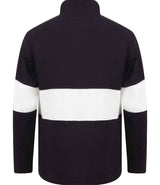 Front Row Panelled 1/4 Zip Neck Top | Navy/White thumbnail 5