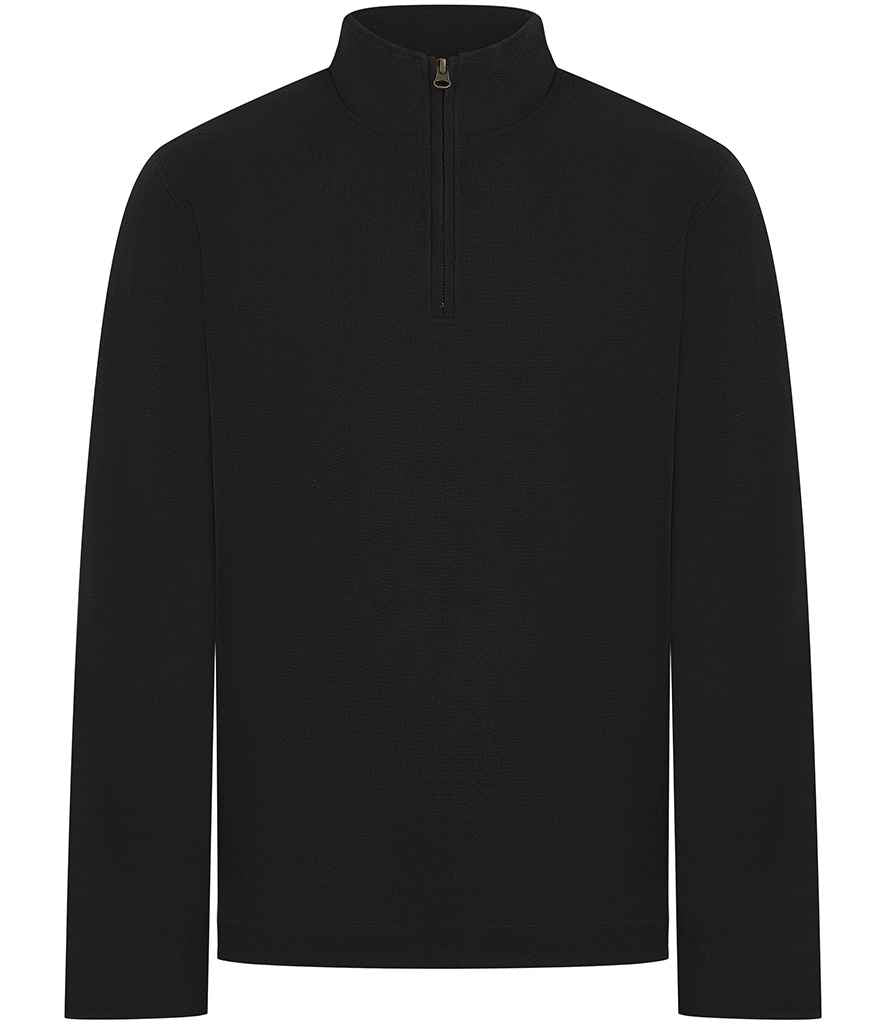 Front Row Premium Piqué 1/4 Zip Top | Black