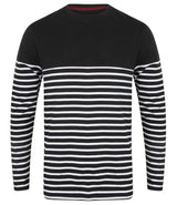 Front Row Unisex Long Sleeve Breton Striped T-Shirt | Navy/White thumbnail 1