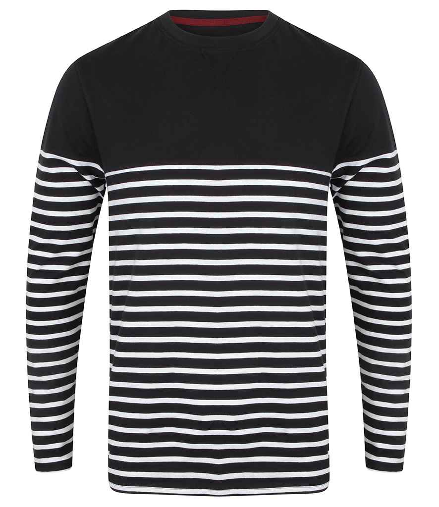 Front Row Unisex Long Sleeve Breton Striped T-Shirt | Navy/White