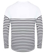 Front Row Unisex Long Sleeve Breton Striped T-Shirt | White/Navy thumbnail 4