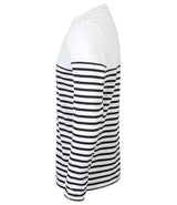 Front Row Unisex Long Sleeve Breton Striped T-Shirt | White/Navy thumbnail 5