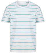 Front Row Striped T-Shirt | White/Duck Egg thumbnail 1