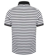 Front Row Striped Jersey Polo Shirt | White/Navy thumbnail 2