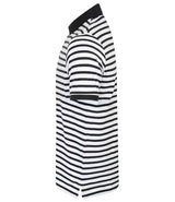 Front Row Striped Jersey Polo Shirt | White/Navy thumbnail 3