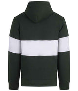 Front Row Heavyweight Panelled Hoodie | Bottle Green/White thumbnail 5