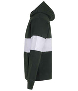 Front Row Heavyweight Panelled Hoodie | Bottle Green/White thumbnail 6