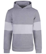 Front Row Heavyweight Panelled Hoodie | Heather Grey/White thumbnail 3