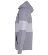 Front Row Heavyweight Panelled Hoodie | Heather Grey/White thumbnail 5