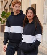 Front Row Heavyweight Panelled Hoodie | Navy/White thumbnail 1
