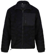 Front Row Recycled Sherpa Fleece Jacket | Black thumbnail 1