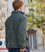 Front Row Recycled Sherpa Fleece Jacket | Dark Olive thumbnail 2
