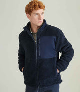 Front Row Recycled Sherpa Fleece Jacket | Navy thumbnail 3