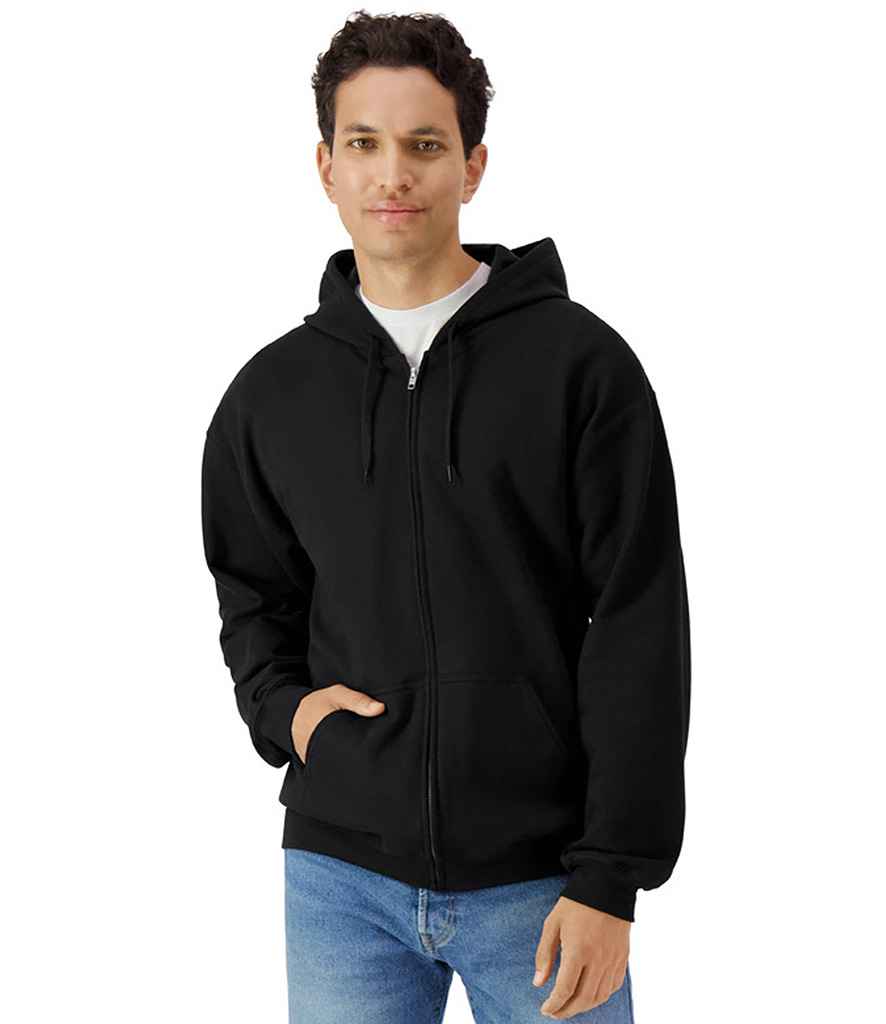 Gildan SoftStyle® Midweight Full Zip Hooded Sweatshirt | Black