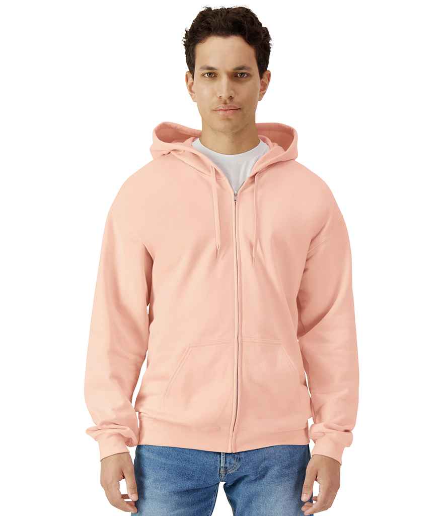 Gildan SoftStyle® Midweight Full Zip Hooded Sweatshirt | Dusty Rose