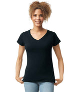 Gildan Ladies SoftStyle® V Neck T-Shirt | Black thumbnail 1