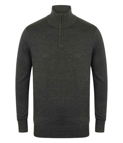 Henbury Zip Neck Sweater