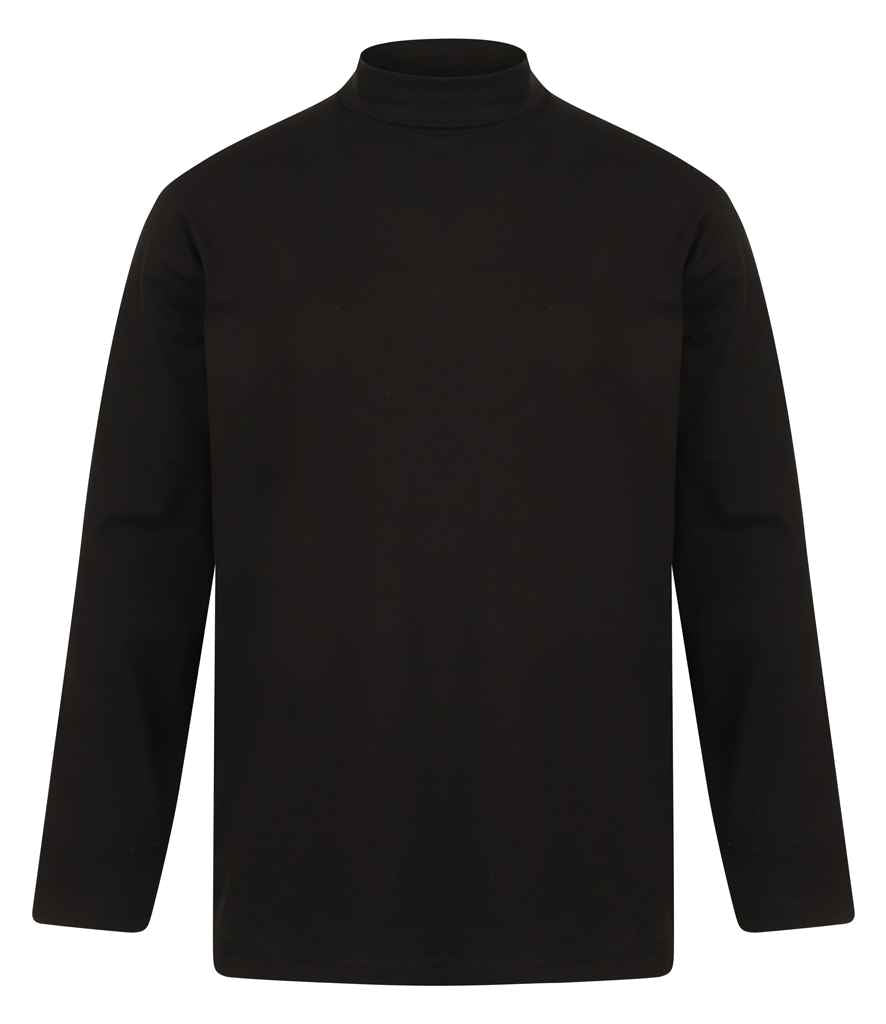Henbury Long Sleeve Roll Neck Top | Black