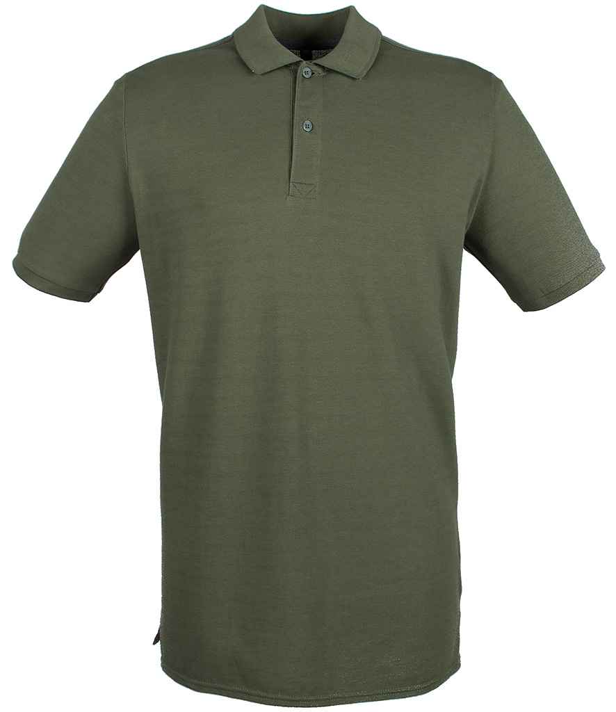 Henbury Modern Fit Cotton Piqué Polo Shirt | Olive Green