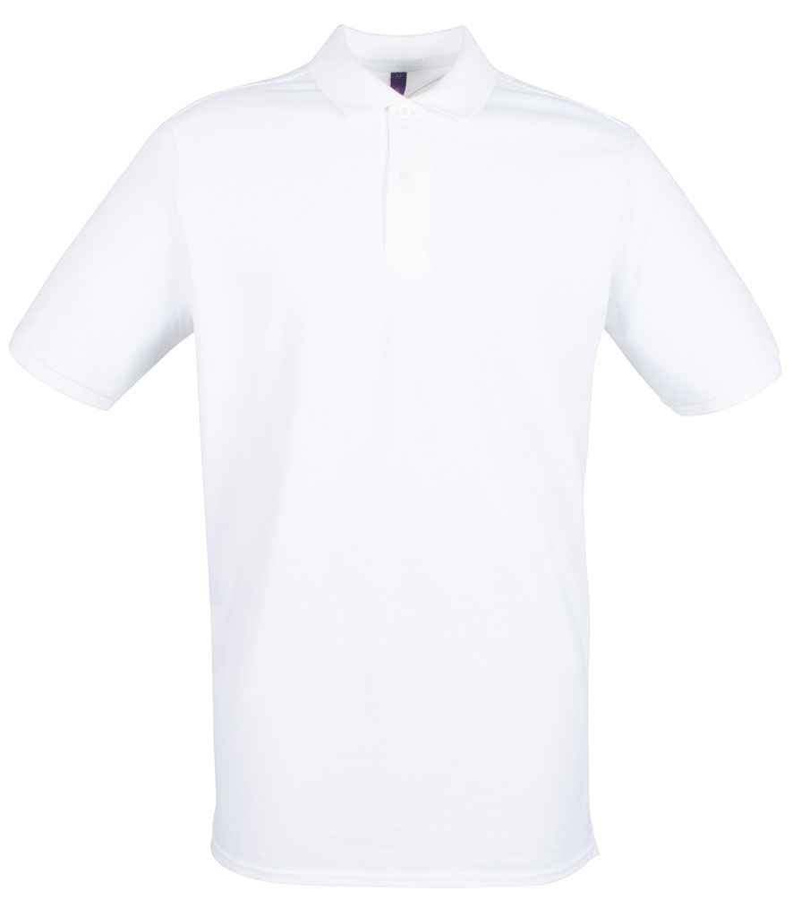 Henbury Modern Fit Cotton Piqué Polo Shirt | White