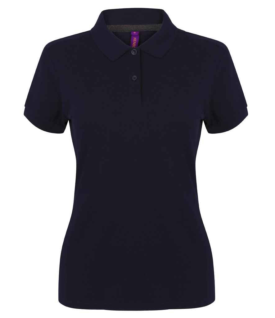 Henbury Ladies Modern Fit Cotton Piqué Polo Shirt | Navy