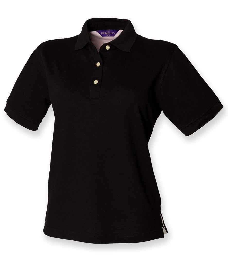 Henbury Ladies Classic Cotton Piqué Polo Shirt | Black