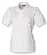 Henbury Ladies Classic Cotton Piqué Polo Shirt | White thumbnail 1