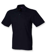 Henbury Unisex Stretch Cotton Piqué Polo Shirt | Navy thumbnail 1