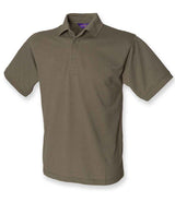 Henbury Heavy Poly/Cotton Piqué Polo Shirt | Olive Green thumbnail 1