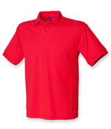 Henbury Heavy Poly/Cotton Piqué Polo Shirt | Red thumbnail 1