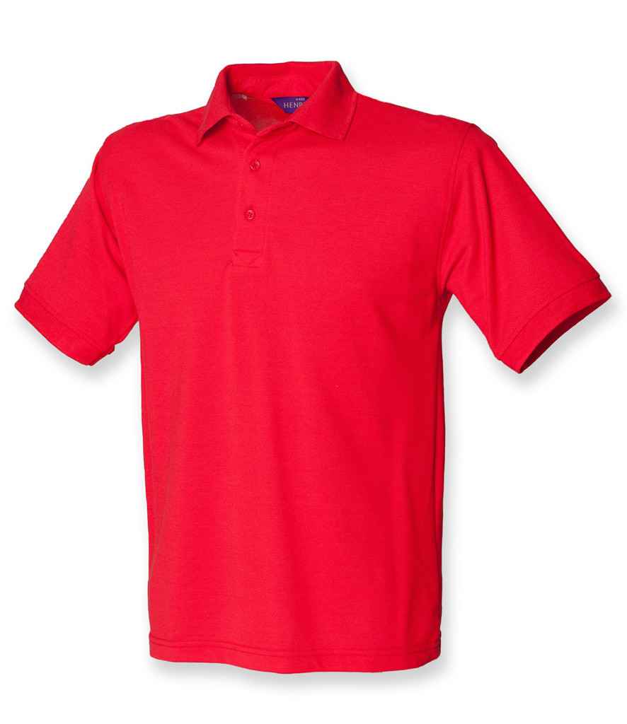 Henbury Heavy Poly/Cotton Piqué Polo Shirt | Red