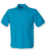 Henbury Heavy Poly/Cotton Piqué Polo Shirt | Turquoise Blue thumbnail 1