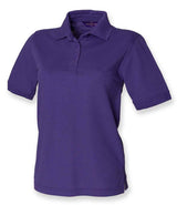 Henbury Ladies Poly/Cotton Piqué Polo Shirt | Purple thumbnail 1