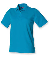 Henbury Ladies Poly/Cotton Piqué Polo Shirt | Turquoise Blue thumbnail 1