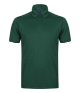 Henbury Slim Fit Stretch Microfine Piqué Polo Shirt | Bottle Green thumbnail 1