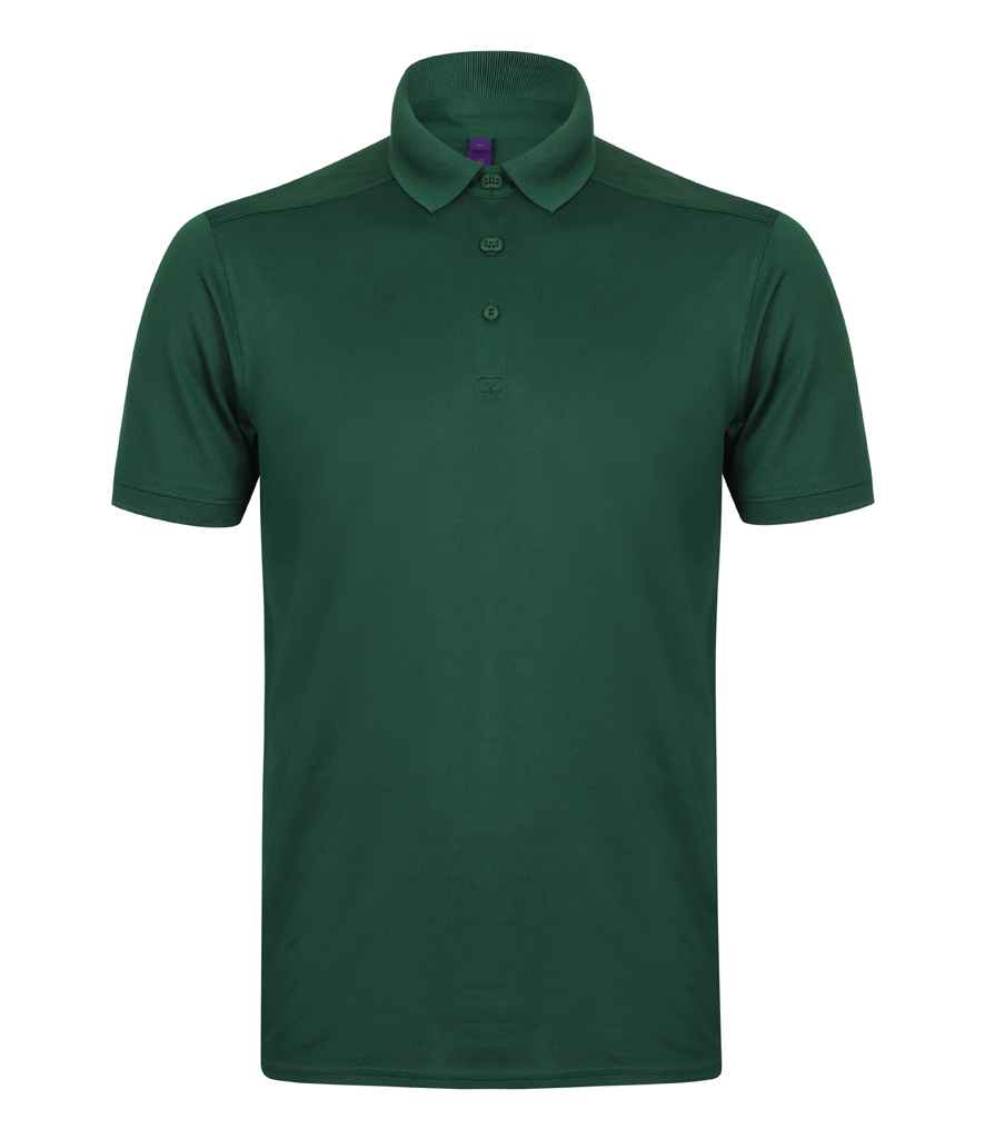 Henbury Slim Fit Stretch Microfine Piqué Polo Shirt | Bottle Green