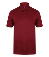 Henbury Slim Fit Stretch Microfine Piqué Polo Shirt | Burgundy thumbnail 1