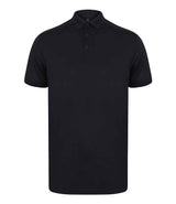 Henbury Slim Fit Stretch Microfine Piqué Polo Shirt | Navy thumbnail 2