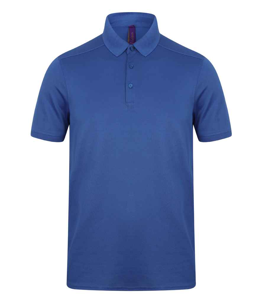Henbury Slim Fit Stretch Microfine Piqué Polo Shirt | Royal Blue
