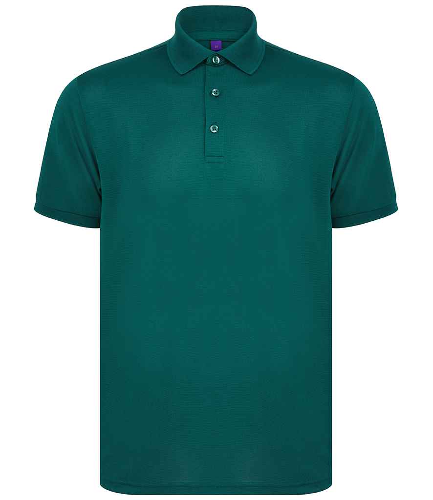 Henbury Recycled Polyester Piqué Polo Shirt | Bottle Green