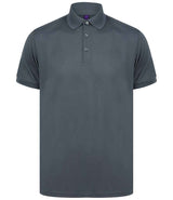Henbury Recycled Polyester Piqué Polo Shirt | Charcoal thumbnail 2
