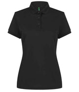 Henbury Ladies Recycled Polyester Polo Shirt | Black thumbnail 1