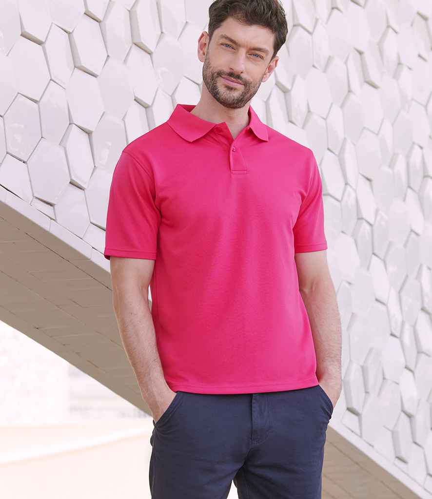 Henbury Coolplus® Wicking Piqué Polo Shirt | Bright Pink