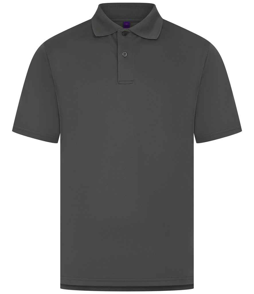 Henbury Coolplus® Wicking Piqué Polo Shirt | Charcoal