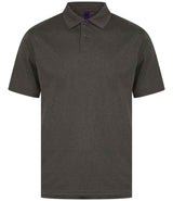Henbury Coolplus® Wicking Piqué Polo Shirt | Heather Charcoal thumbnail 1