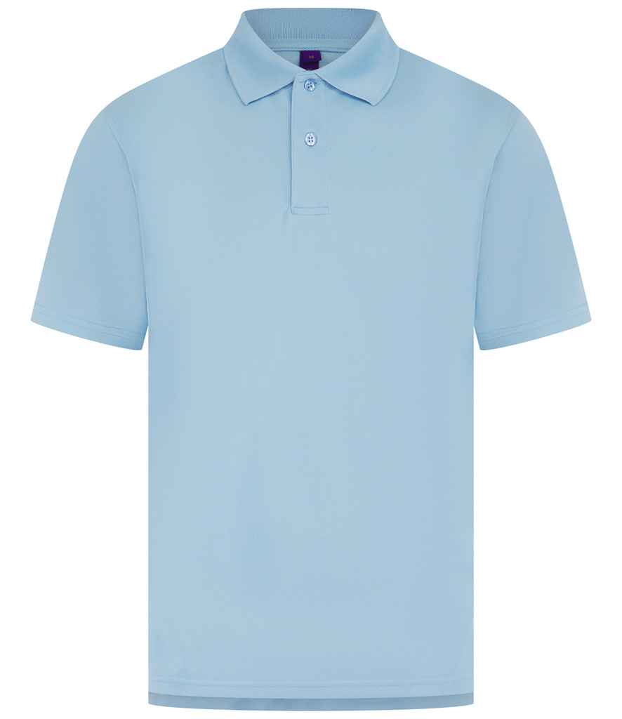 Henbury Coolplus® Wicking Piqué Polo Shirt | Light Blue