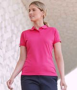 Henbury Ladies Coolplus® Wicking Piqué Polo Shirt | Bright Pink thumbnail 1