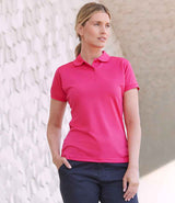 Henbury Ladies Coolplus® Wicking Piqué Polo Shirt | Bright Pink thumbnail 2