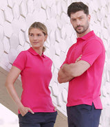 Henbury Ladies Coolplus® Wicking Piqué Polo Shirt | Bright Pink thumbnail 3